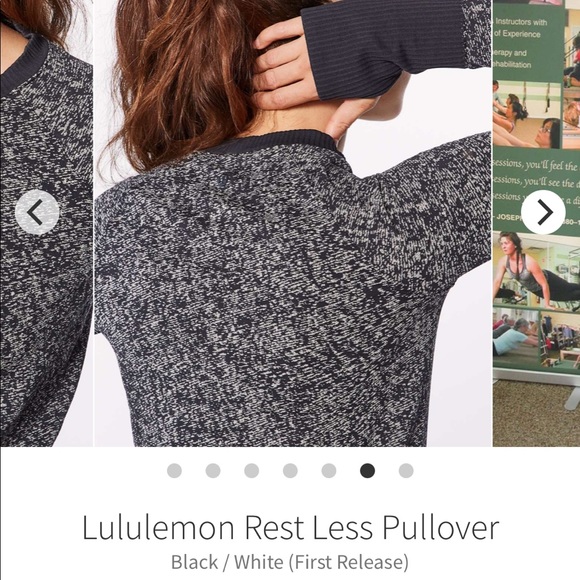 lululemon sz8 black/white Rest Less Pullover - Picture 3 of 11